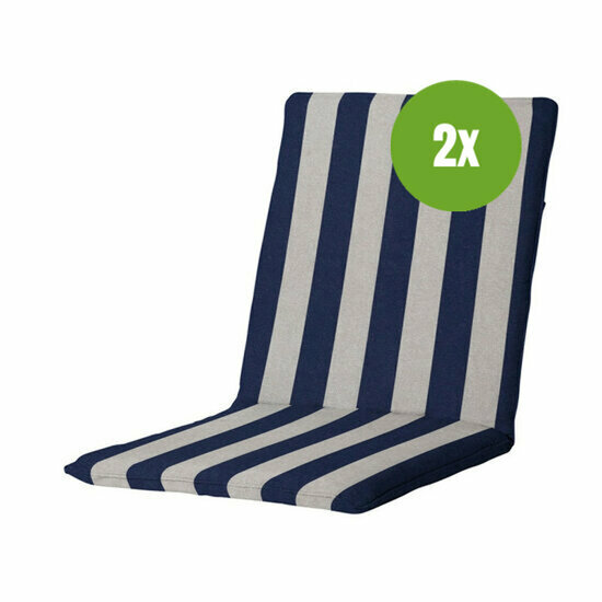 Stapelstoel kussen ca.97x49cm Amora blue 2 stuks