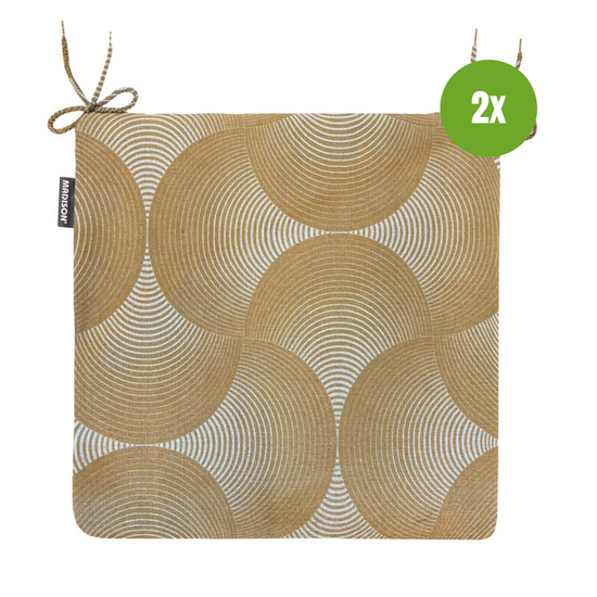 Zitje universeel rits ca.40x40cm O WR Napels rondo mustard 2 stuks