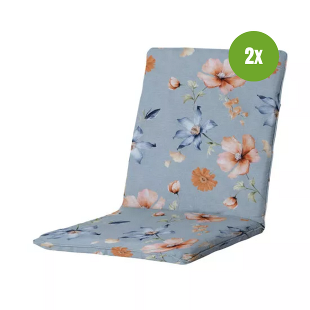 Stapelstoel kussen ca.97x49cm Florina blue 2 stuks