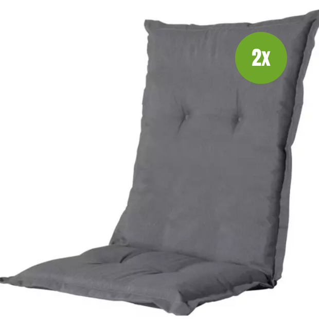 Kussen lage rug ca.105x50cm Outdoor Oxford grey 2 stuks