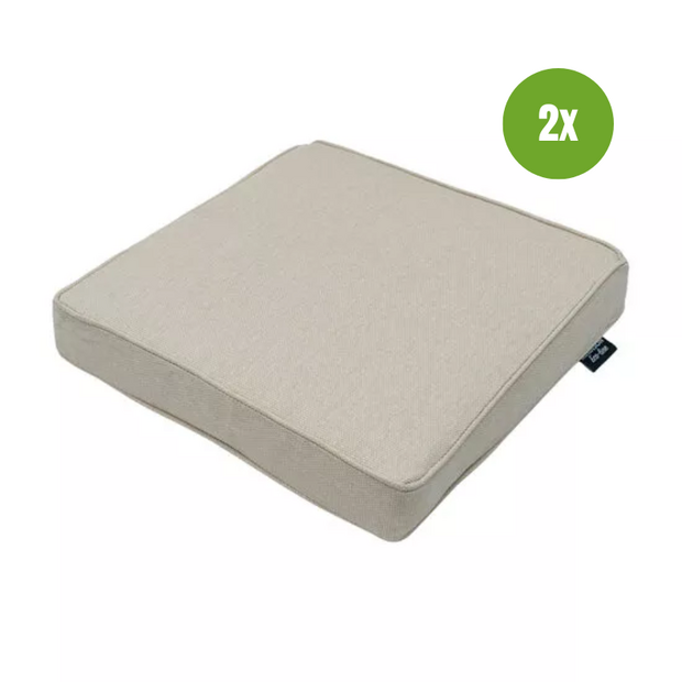 Luxe zitkussen ca.40x40cm Beige canvas eco+ 2 stuks