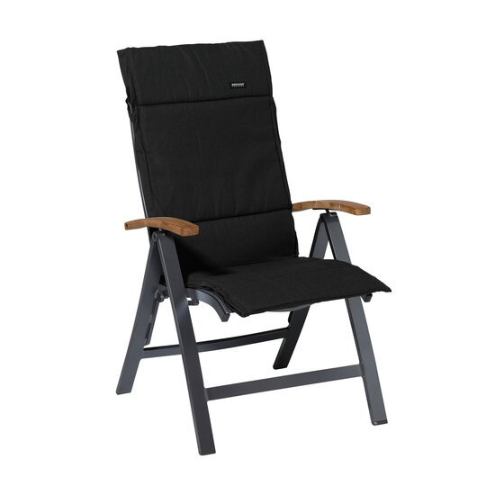 Kussen fiber de luxe ca.125x50cm Rib black 2 stuks