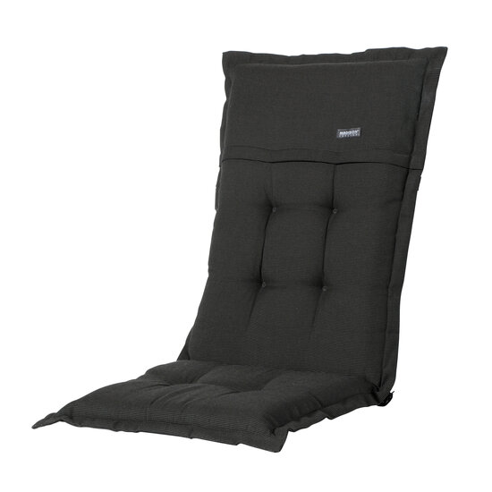 Kussen lage rug ca.105x50cm Rib black 2 stuks