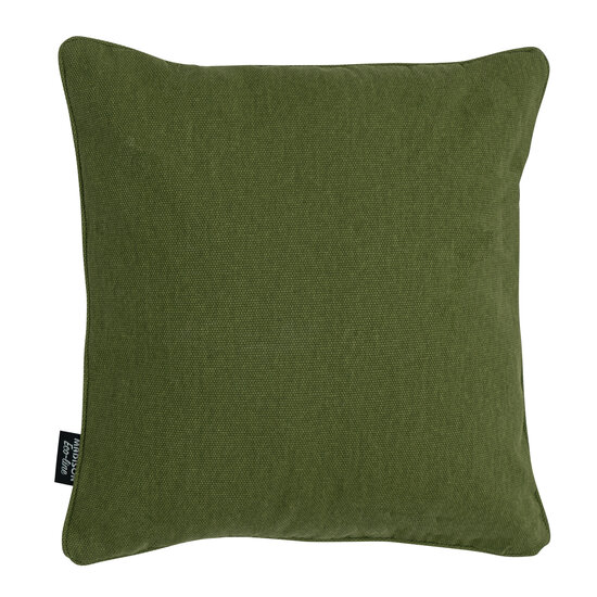 Sierkussen paspel ca.50x50cm Moss green canvas eco+ 2 stuks