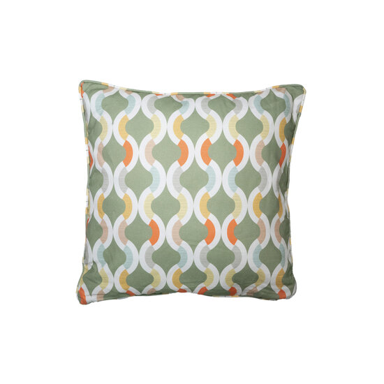 Sierkussen paspel ca.50x50cm Outdoor+ Trivia green 2 stuks