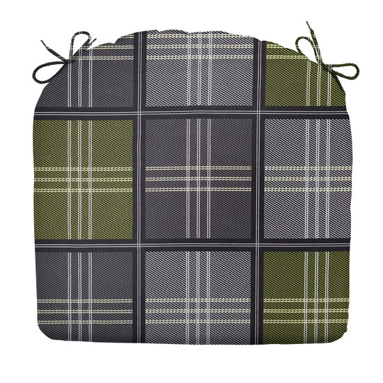 Zitkussen ca.46x48cm Patchy olive 2 stuks