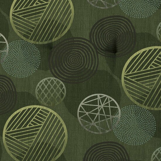 Sierkussen paspel ca.50x50cm Circle green 2 stuks