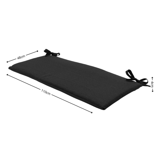 Bankkussen ca.(120)110x48cm Black canvas eco+