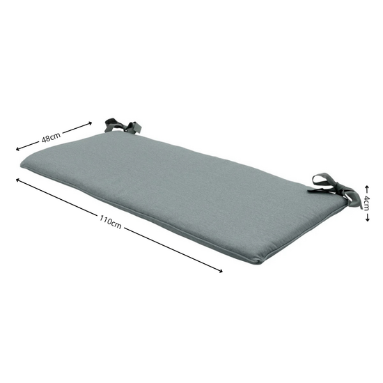 Bankkussen ca.(120)110x48cm Silver canvas eco+