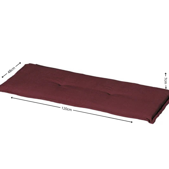 Bankkussen ca.120x48cm Panama bordeaux