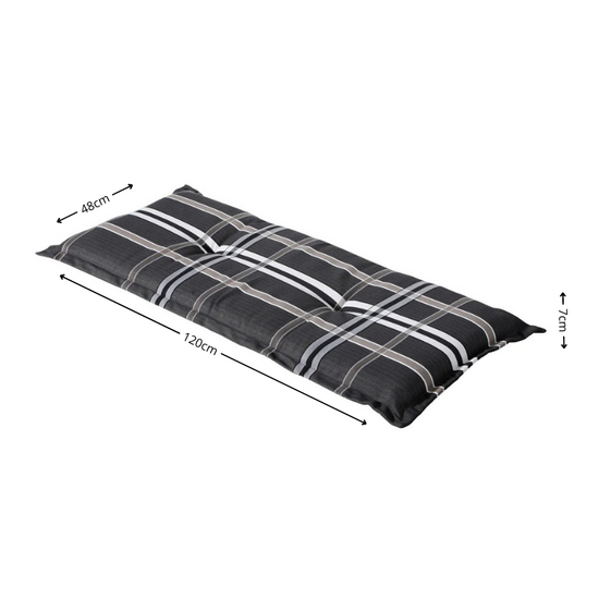 Bankkussen ca.120x48cm Nils taupe