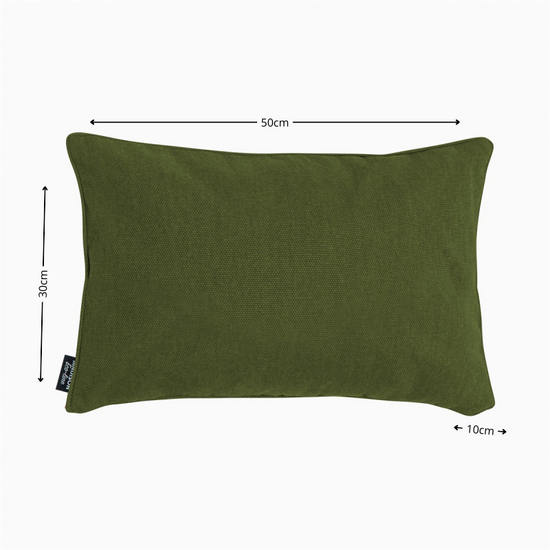 Sierkussen paspel ca.30x50cm Moss green canvas eco+ 2 stuks