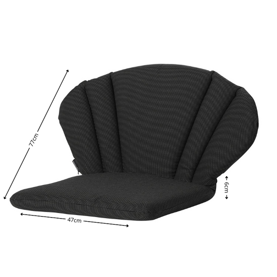 Elegance/Toledo stoelkussen ca.77x48cm Rib black 2 stuks