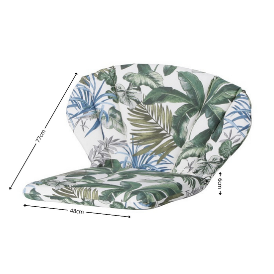 Elegance/Toledo stoelkussen ca.77x48cm Outdoor bliss blue