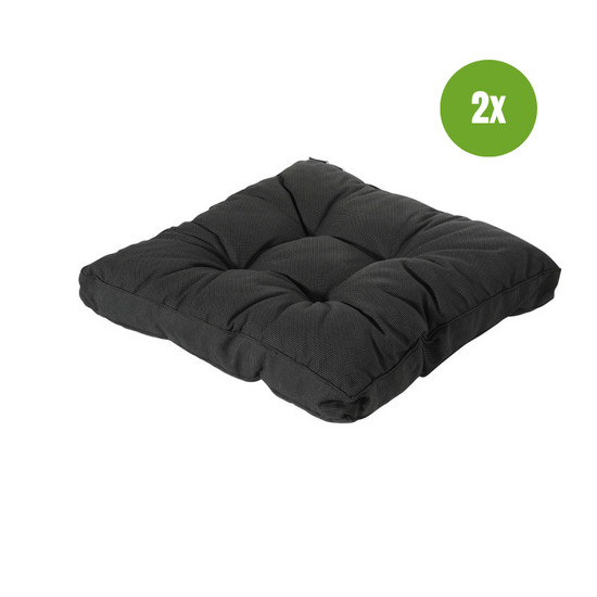 Florance zit ca.73x73cm Rib black 2 stuks