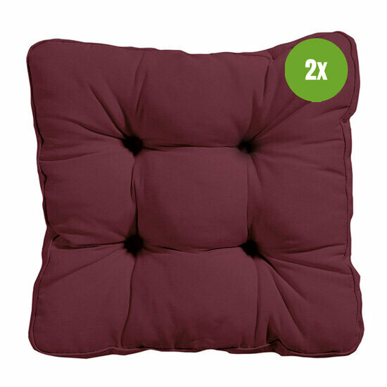 Florance kussen ca.47x47cm Panama bordeaux 2 stuks