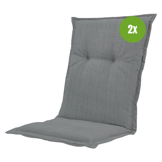 Kussen lage rug ca.105x50cm Basic grey 2 stuks