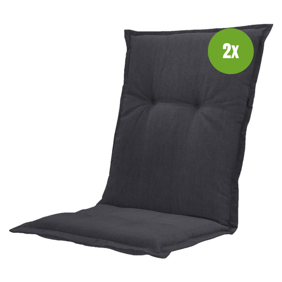 Kussen lage rug ca.105x50cm Basic black 2 stuks