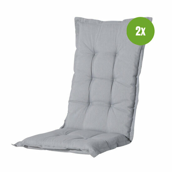 Kussen lage rug ca.105x50cm Panama light grey 2 stuks