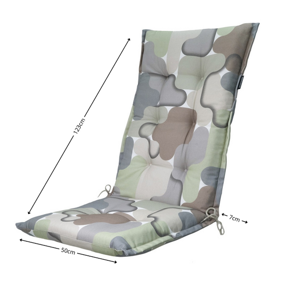 Kussen hoge rug ca.123x50cm Grafi sage 2 stuks