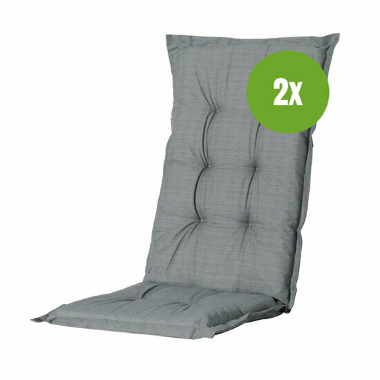 Kussen hoge rug ca.123x50cm Basic grey 2 stuks