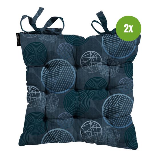 Toscane kussen ca.46x46cm Circle blue 2 stuks