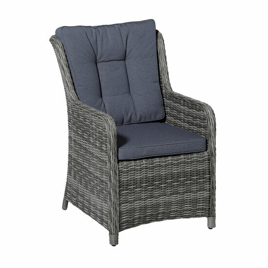 Wicker dining set ca.95x46cm Outdoor Manchester denim grey