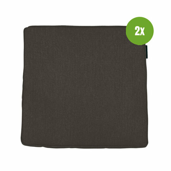Luxe zitkussen ca.40x40cm Dark grey canvas eco+ 2 stuks
