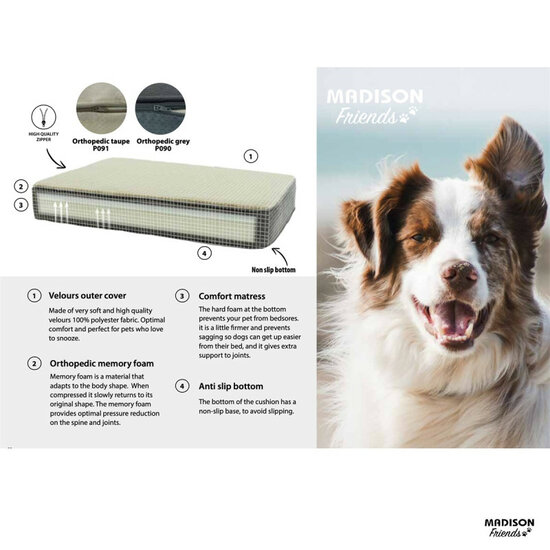 Orthopedisch kussen ca.80x55cm Taupe
