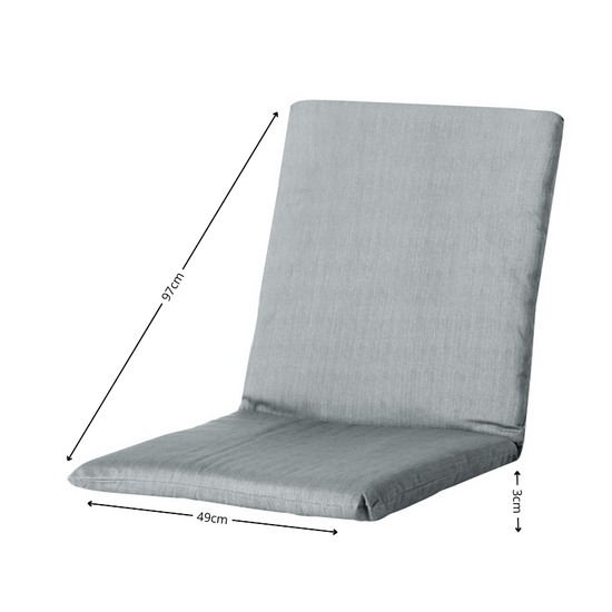 Stapelstoel kussen ca.97x49cm Basic grey 2 stuks