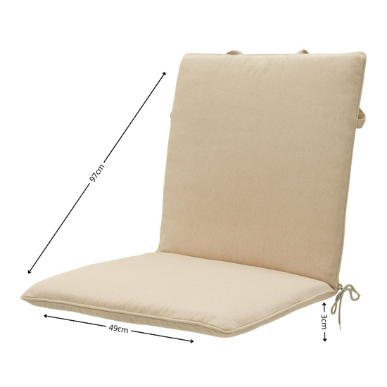 Stapelstoel kussen ca.97x49cm Beige canvas eco+ 2 stuks