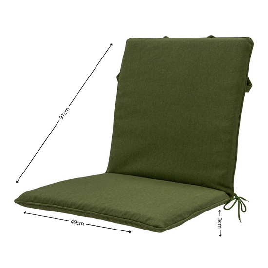 Stapelstoel kussen ca.97x49cm Moss green canvas eco+ 2 stuks