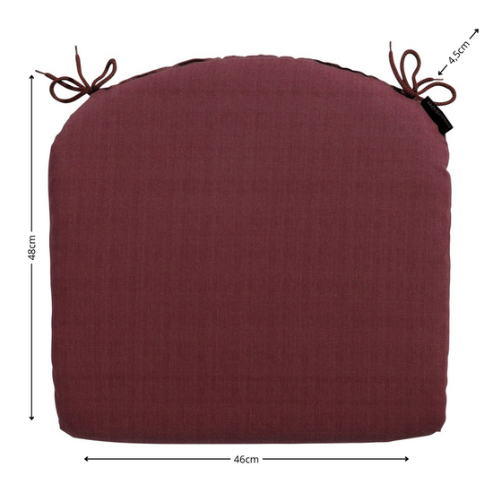 Zitkussen ca.46x48cm Panama bordeaux 2 stuks