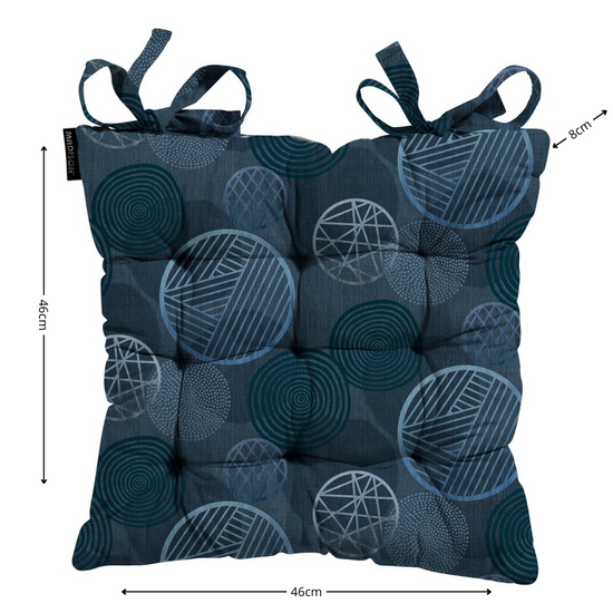 Toscane kussen ca.46x46cm Circle blue 2 stuks