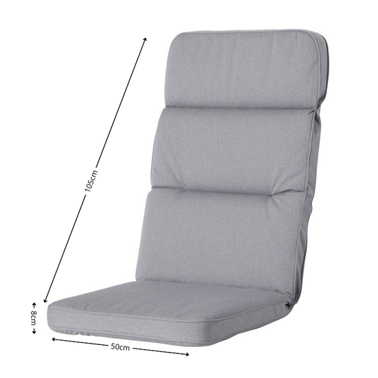 Excellent kussen laag ca.105x50cm Outdoor Manchester light grey 2 stuks